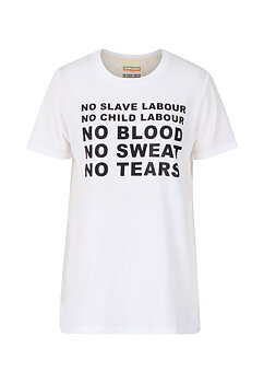 Women's Organic Cotton Mantra Tee in White, Monkee Genes, Ekologisk