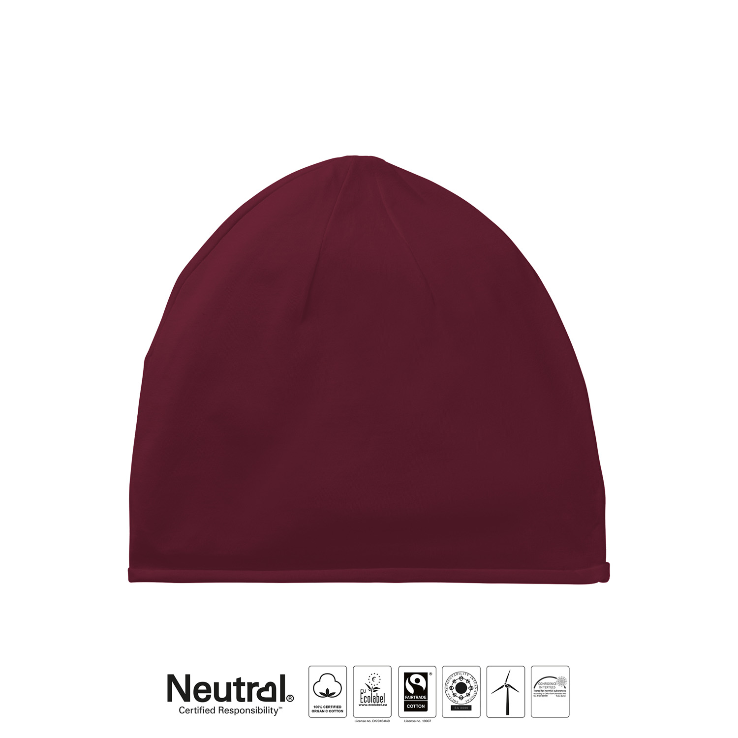 Jersey Hat - One Size, Bordeaux, Neutral, Fairtrade & Organic GOTS - 3