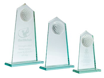 Golf Glas Award - 3 olika storlekar - Inklusive glasgravyr med text/motiv