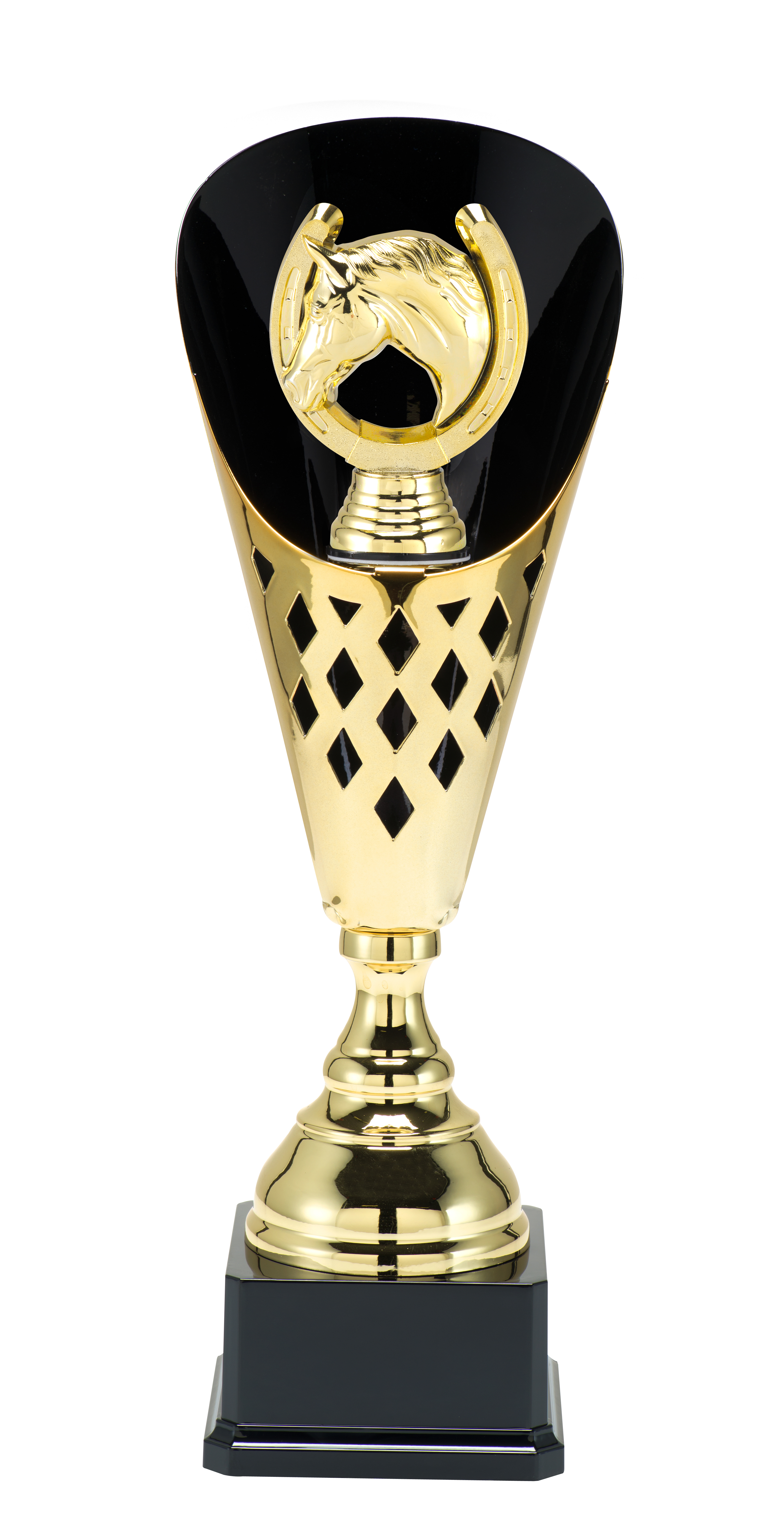 Guldpokal Häst Trophies  - 400/455/505 mm - Inklusive skylt med text