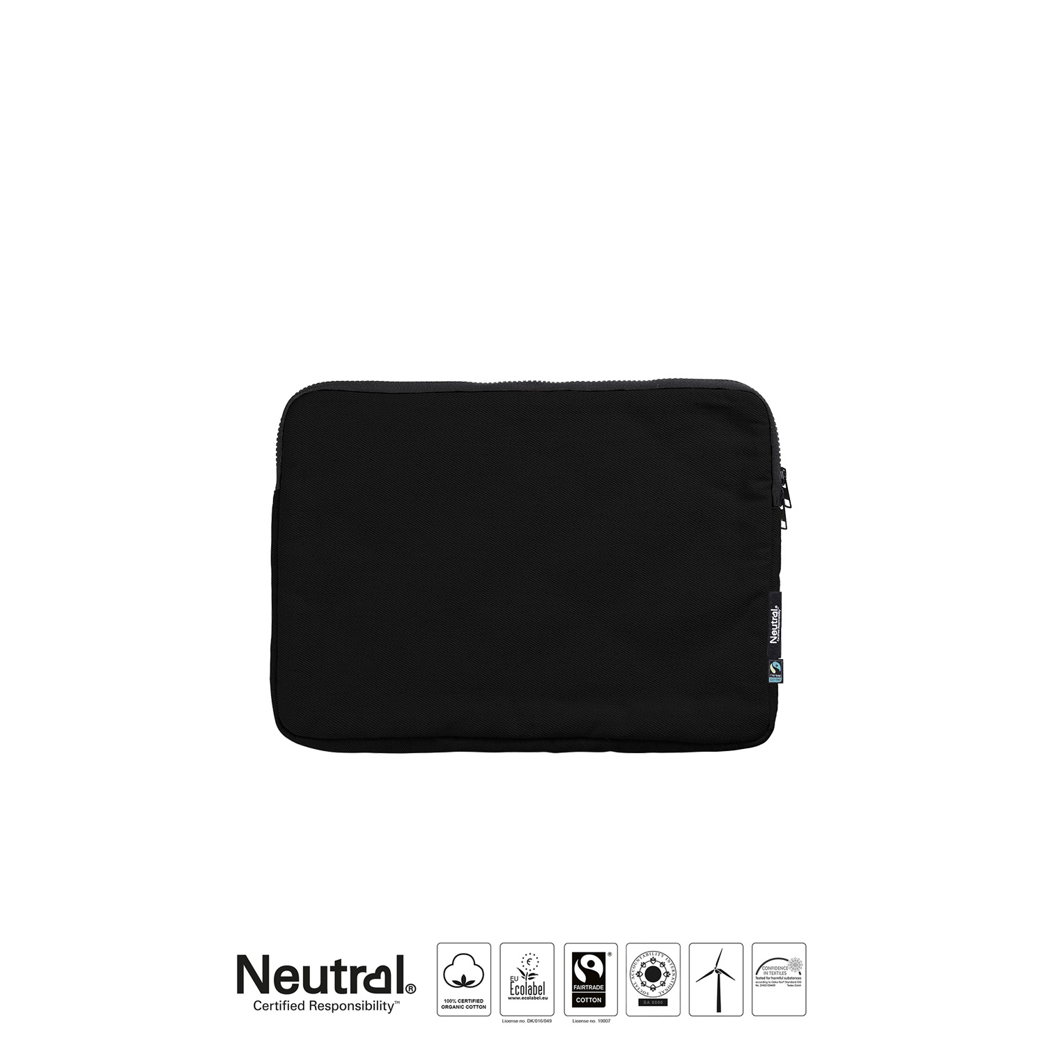 Dataväska 13" - Neutral - Fairtrade & EKO GOTS - Svart