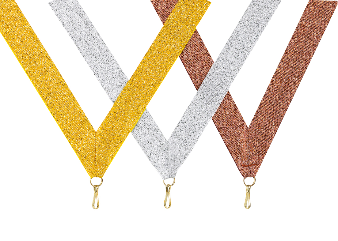 Medaljband Långt 800x22 mm  - Guld/Silver/Brons