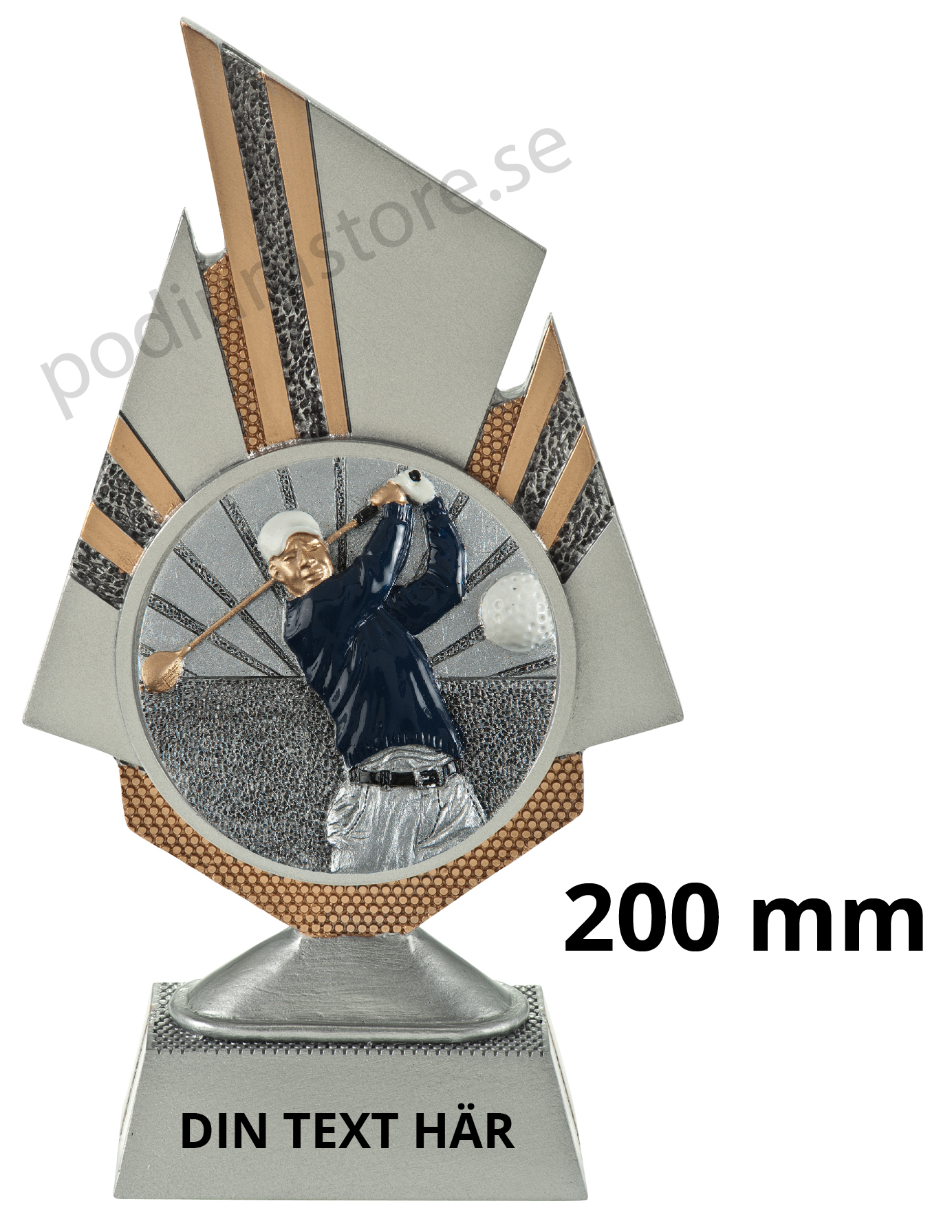 Golf statyett Blaze 1.0 - 200 mm - Inklusive skylt med text