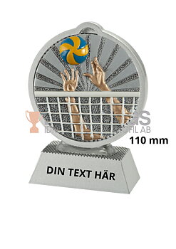 Volleyboll statyett Resin - 110 mm - Inklusive skylt med text