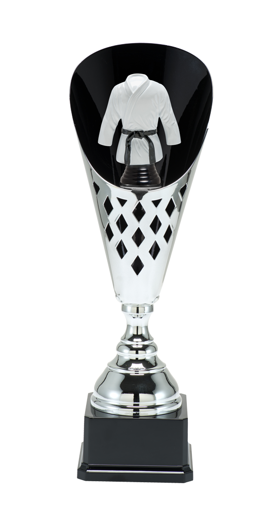 Silverpokal Budo Trophies  - 400/455/505 mm - Inklusive skylt med text
