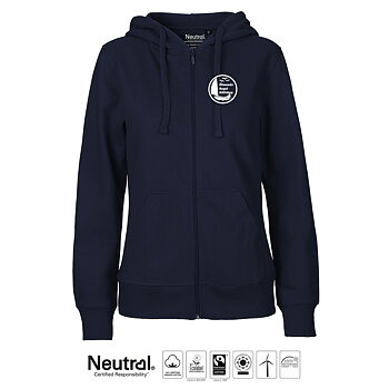 Hoodtröja med zip  ÖSS, Dam, Navy, Neutral, Fairtrade & EKO