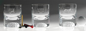Whiskyglas Albatross med golfbollsrelief i botten