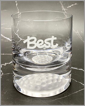 Whiskyglas Albatross med golfbollsrelief i botten