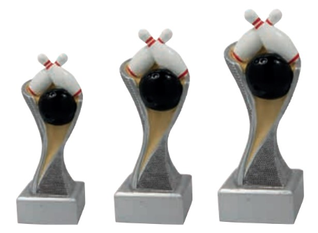 Statyett Bowling Groove - 145/170/195 mm - Inklusive skylt med text