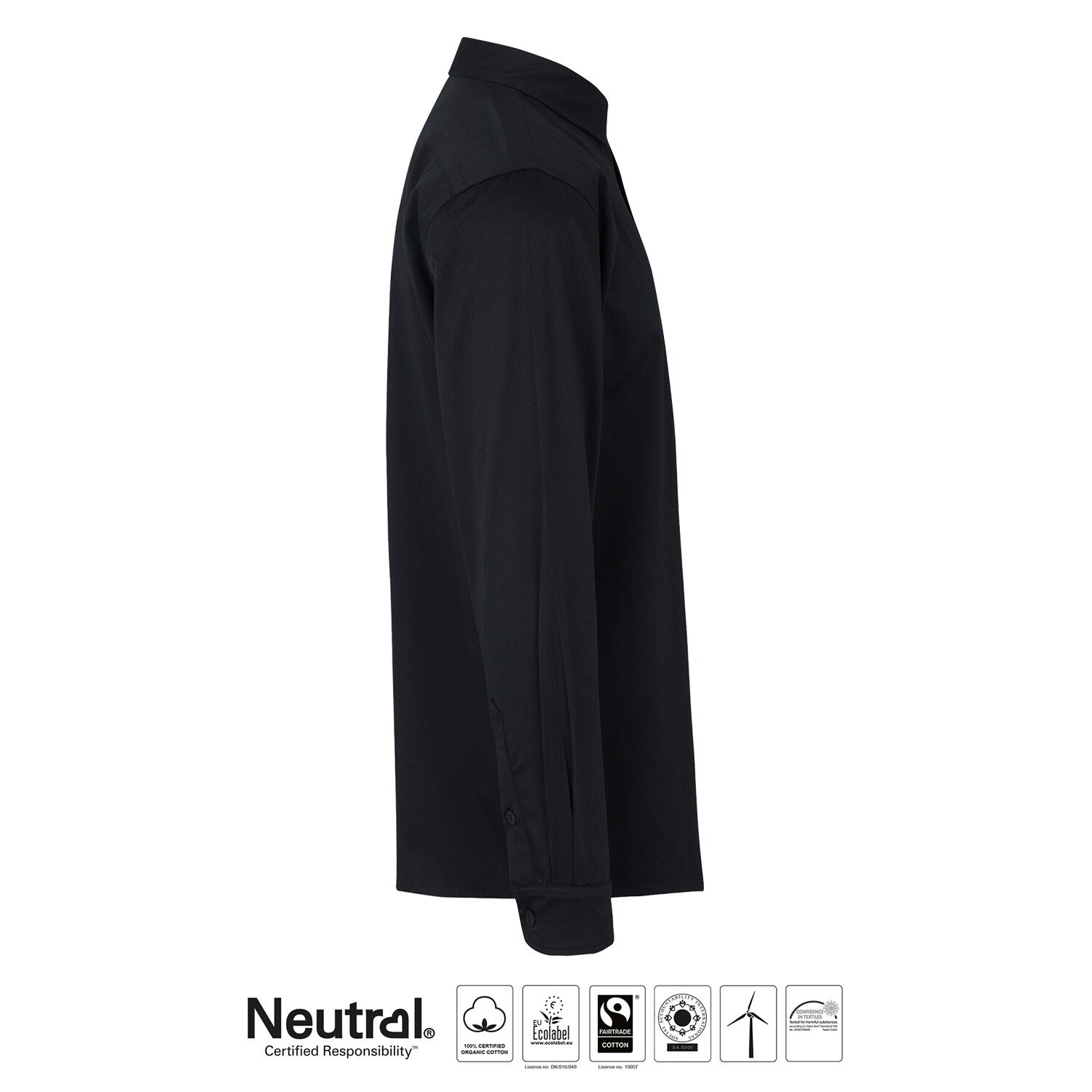Skjorta Twill - Herr - Neutral - Fairtrade & EKO - Svart - 3