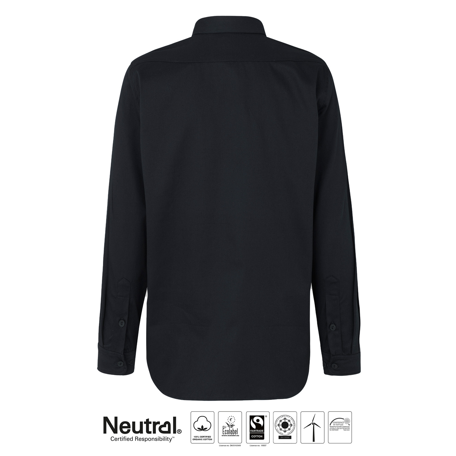 Skjorta Twill - Herr - Neutral - Fairtrade & EKO - Svart - 4