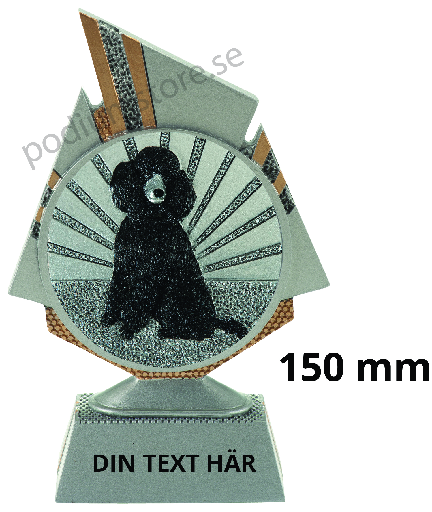 Pudel statyett Blaze 1.0 - 150 mm - Inklusive skylt med text