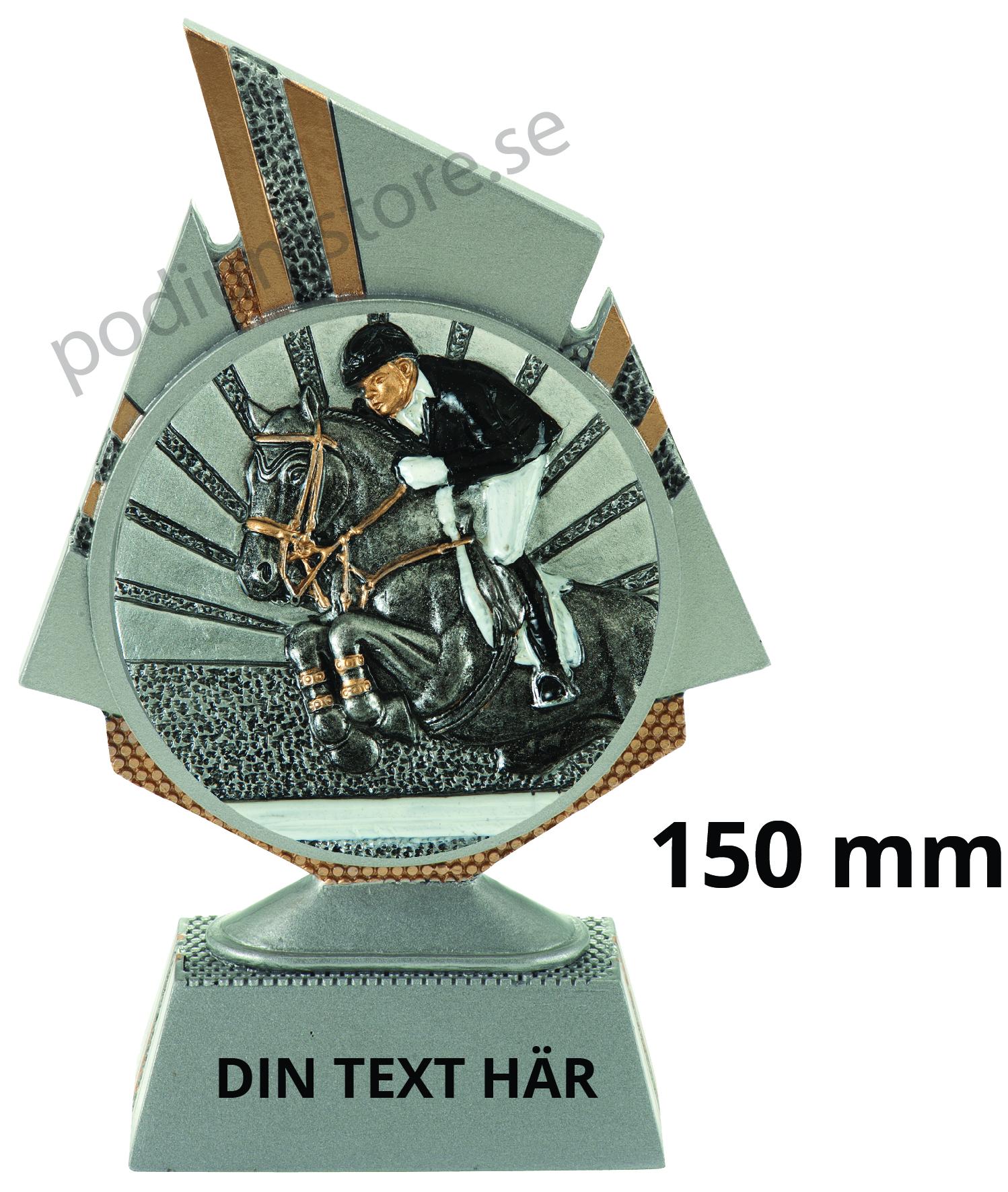 Hästhoppning statyett Blaze 1.0 - 150 mm - Inklusive skylt med text