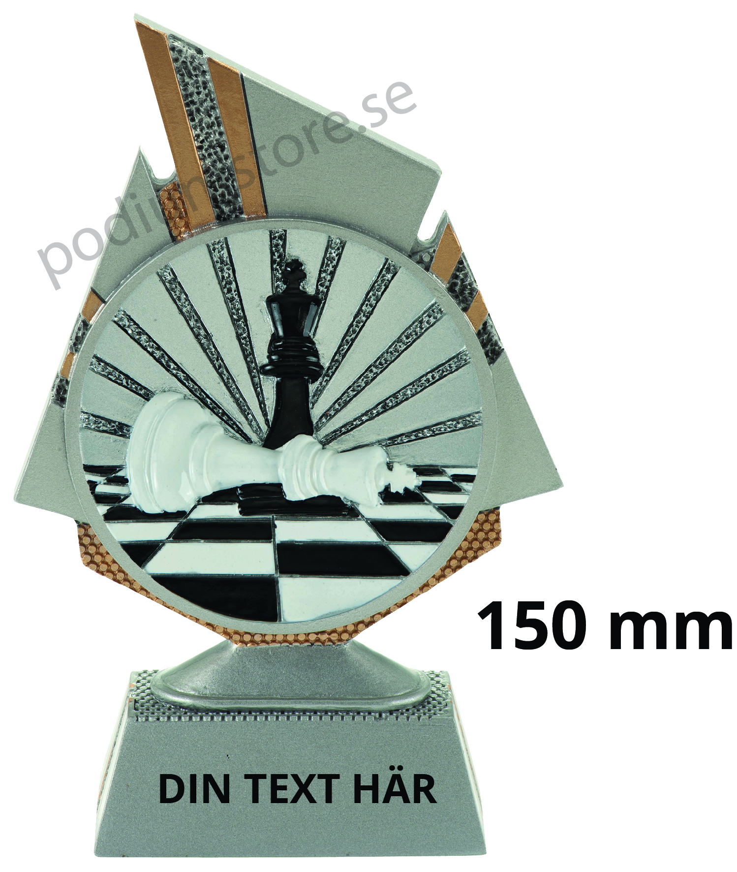 Schack statyett Blaze 1.0 - 150 mm - Inklusive skylt med text