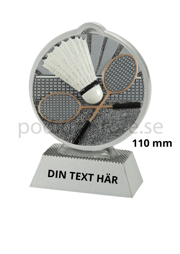 Badminton statyett Resin - 110 mm - Inklusive skylt med text