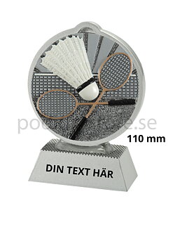 Badminton statyett Resin - 110 mm - Inklusive skylt med text