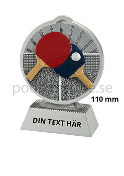 Bordtennis statyett Resin - 110 mm - Inklusive skylt med text