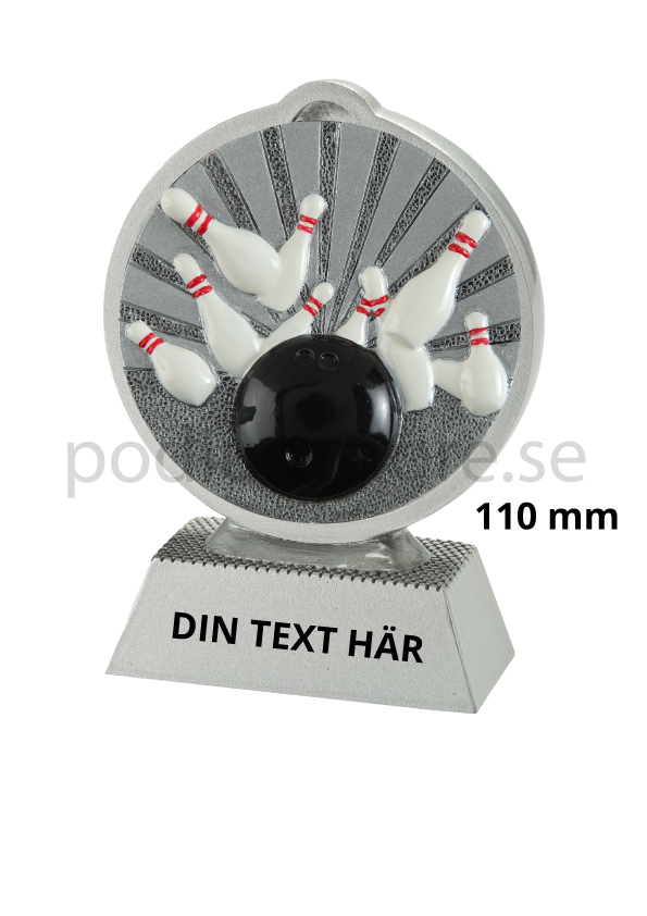 Bowling statyett Resin - 110 mm - Inklusive skylt med text