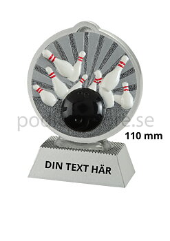Bowling statyett Resin - 110 mm - Inklusive skylt med text