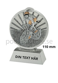 Landsvägscykling statyett Resin - 110 mm - Inklusive skylt med text