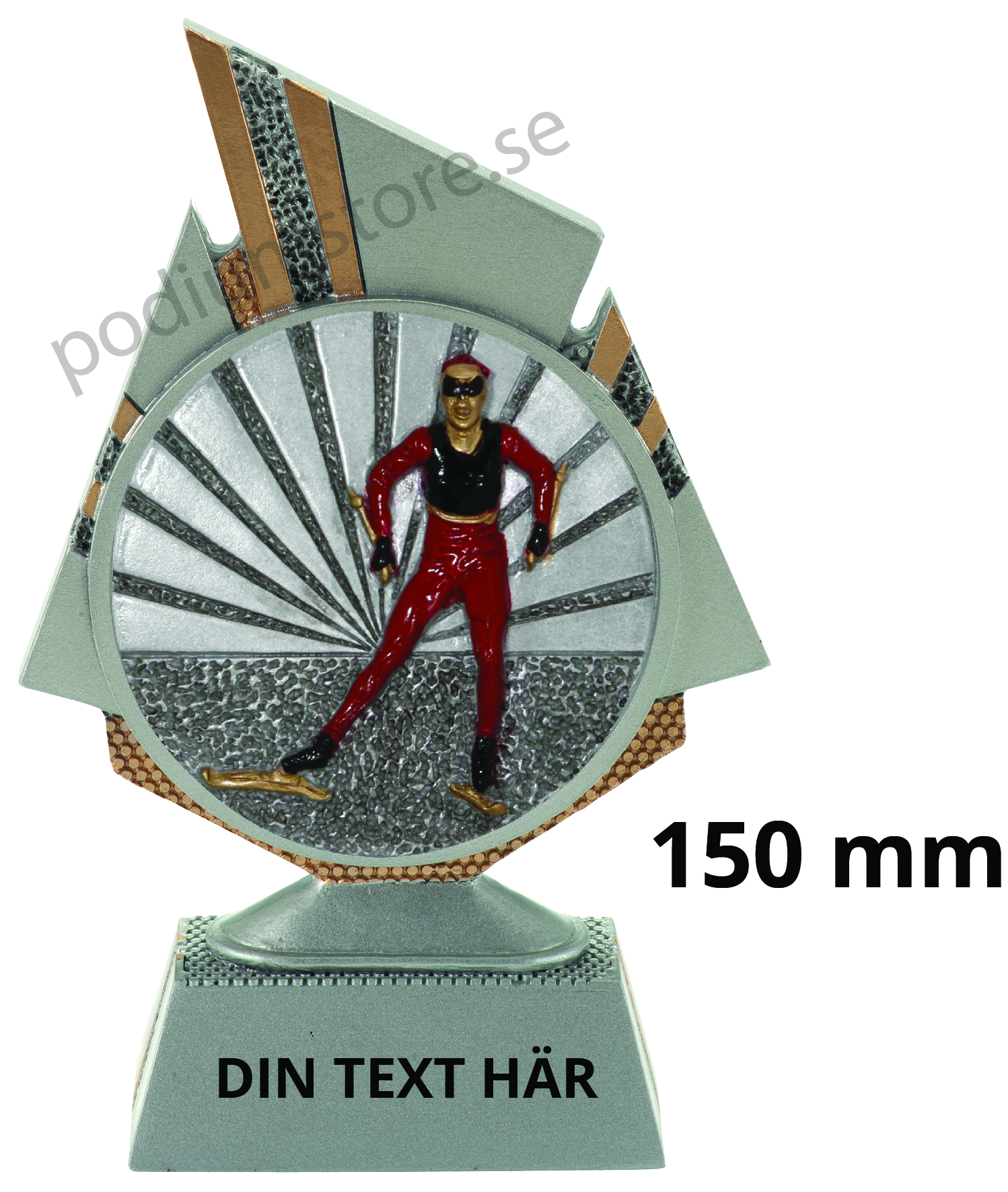 Längdskidor statyett Blaze 1.0 - 150 mm - Inklusive skylt med text