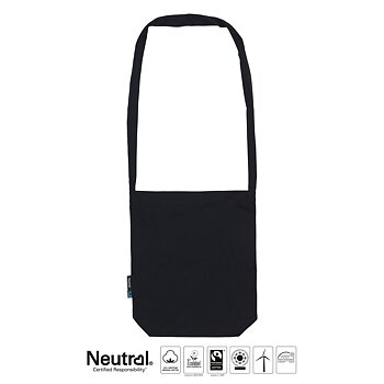 Tygväska med långa band - Neutral - Fairtrade & EKO GOTS - Svart