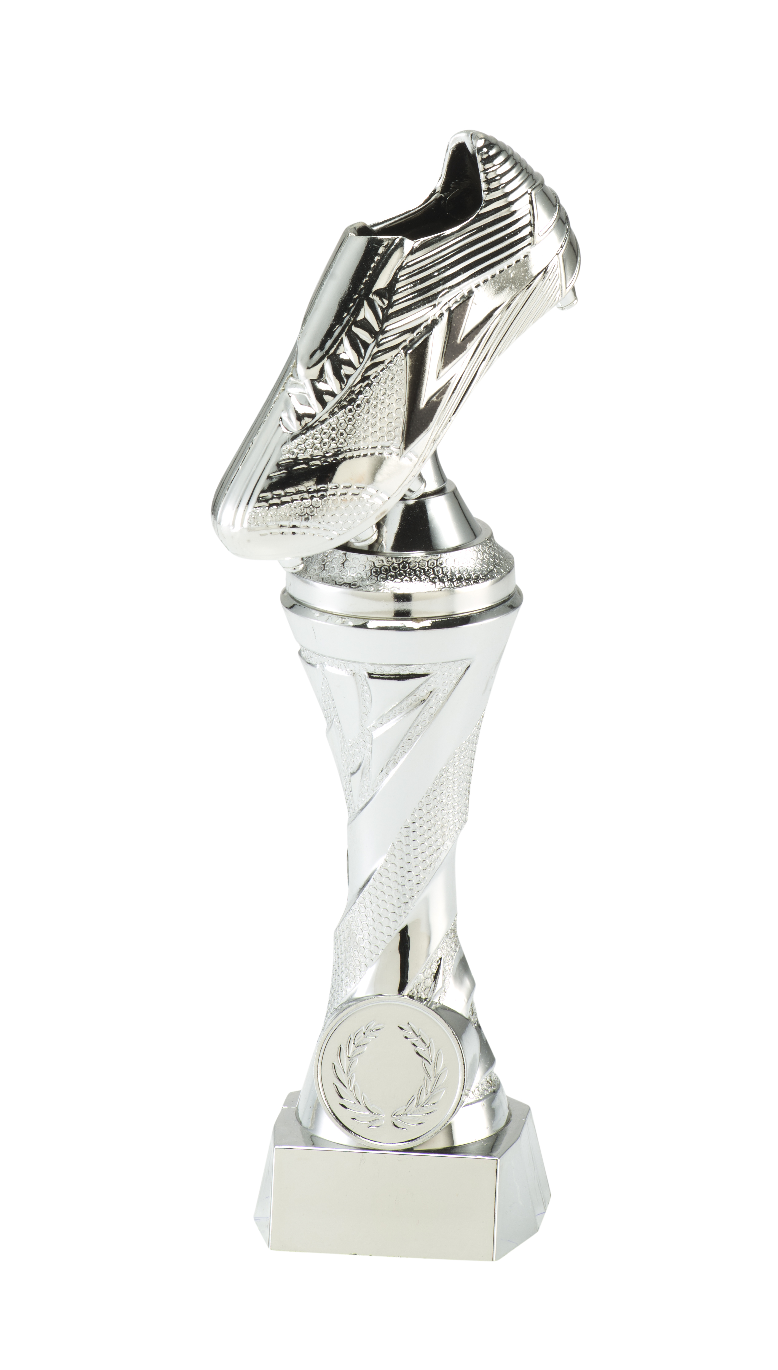 Fotbollsstatyett Silverskon - 205 mm hög - Pris inklusive skylt med text