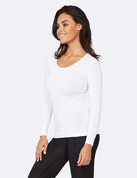 Långärmad T-shirt - Crew Neck - Dam - Vit - BOODY - EKO (UTGÅR)