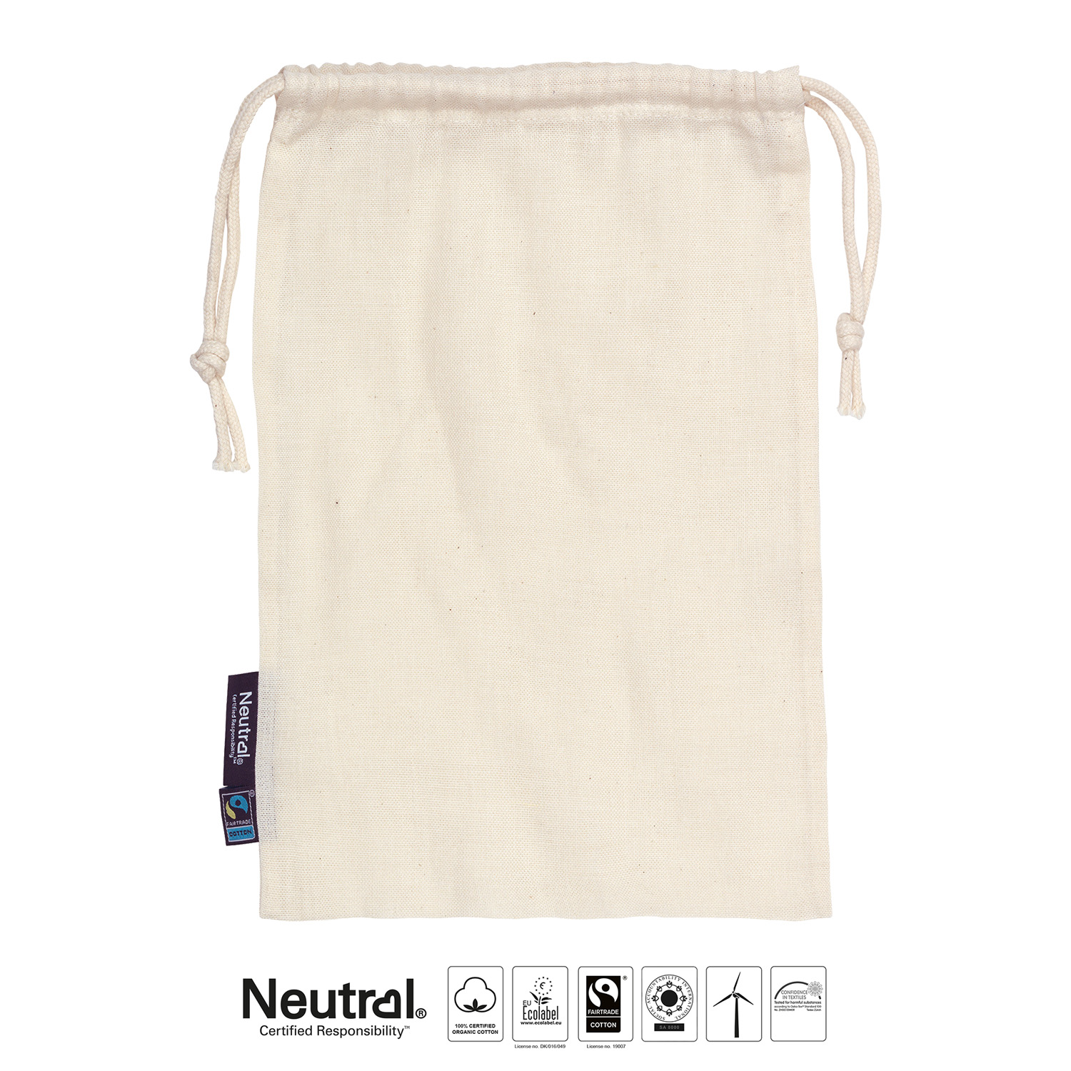 5-pack Bomullspåsar med snördragning - Large - Neutral - Fairtrade & EKO GOTS - Natur - 2
