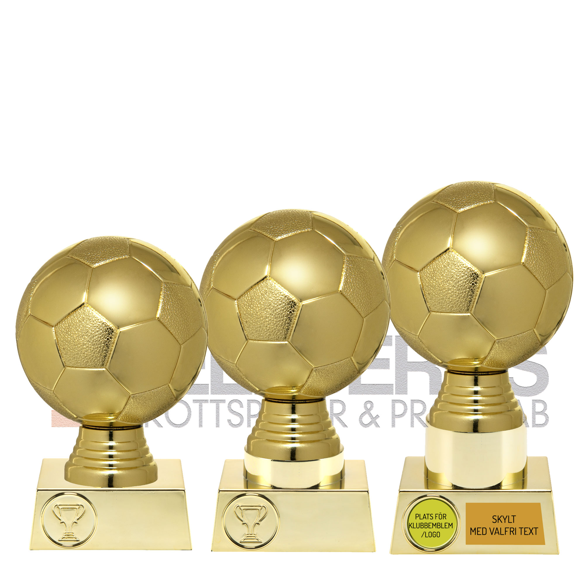 Fotbollsstatyett Guldbollen Sport Trophies - 135/150/165 mm - Pris inklusive skylt med text