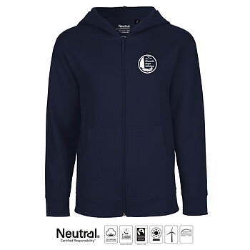 Hoodtröja med zip ÖSS, Barn, Navy, Neutral, Fairtrade & EKO
