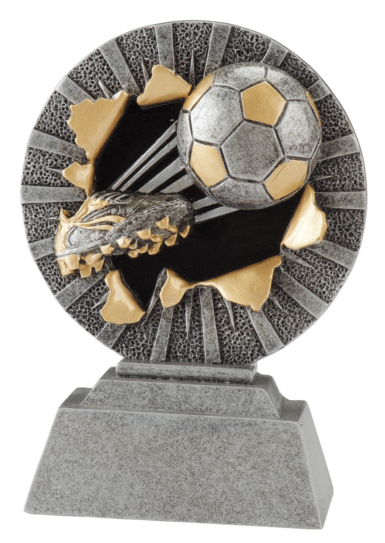 Fotbollsstatyett Sko/Boll Xplode - 100 mm hög - Pris inklusive skylt med text