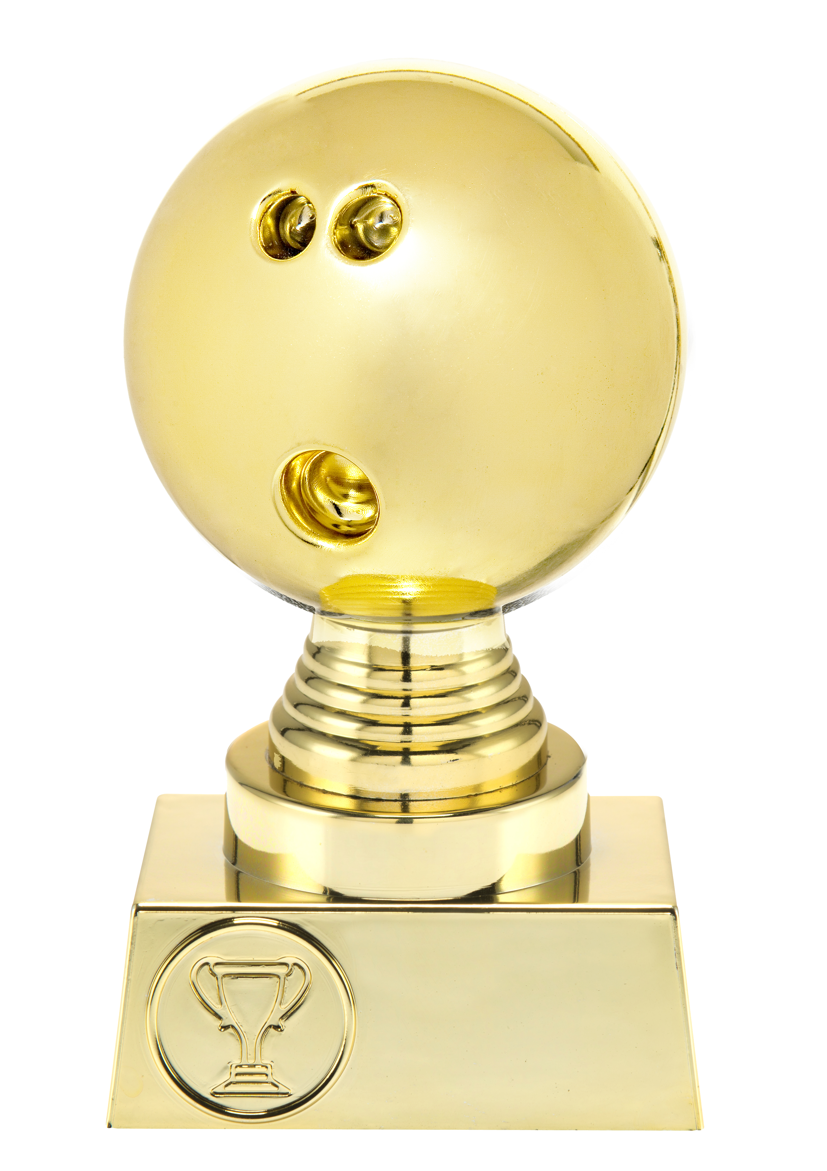 Statyett Guld Bowling Sport Trophies - 135/150/165 mm - Inklusive skylt med text