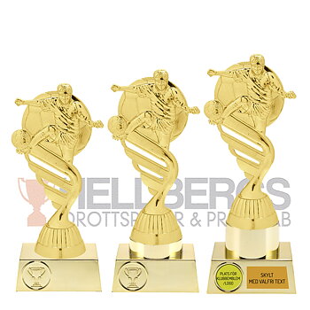 Fotbollsstatyett Herrfotbollsspelare Sport Trophies - 165/180/190 mm - Pris inklusive skylt med text
