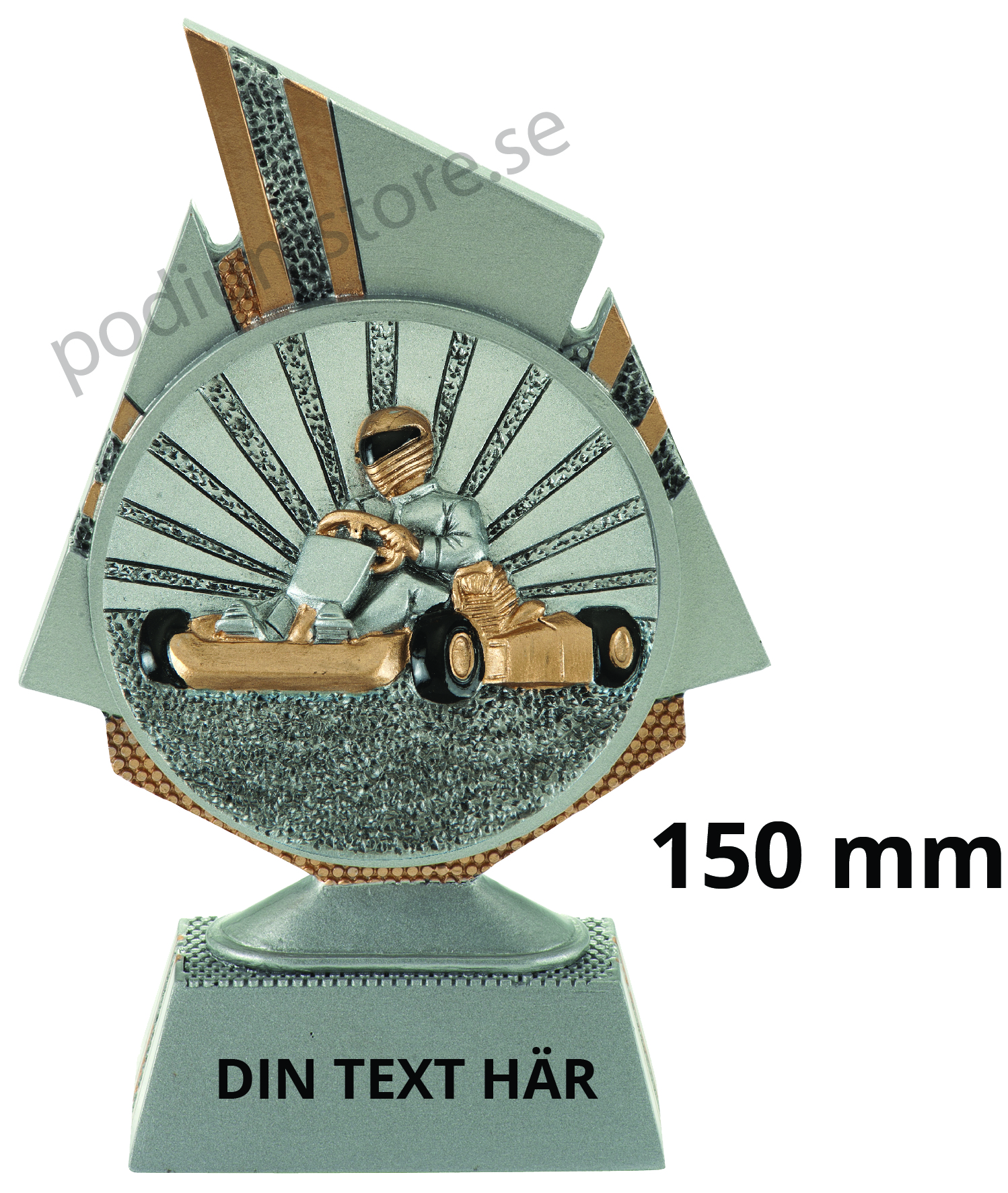 Gokart statyett Blaze 1.0 - 150 mm - Inklusive skylt med text
