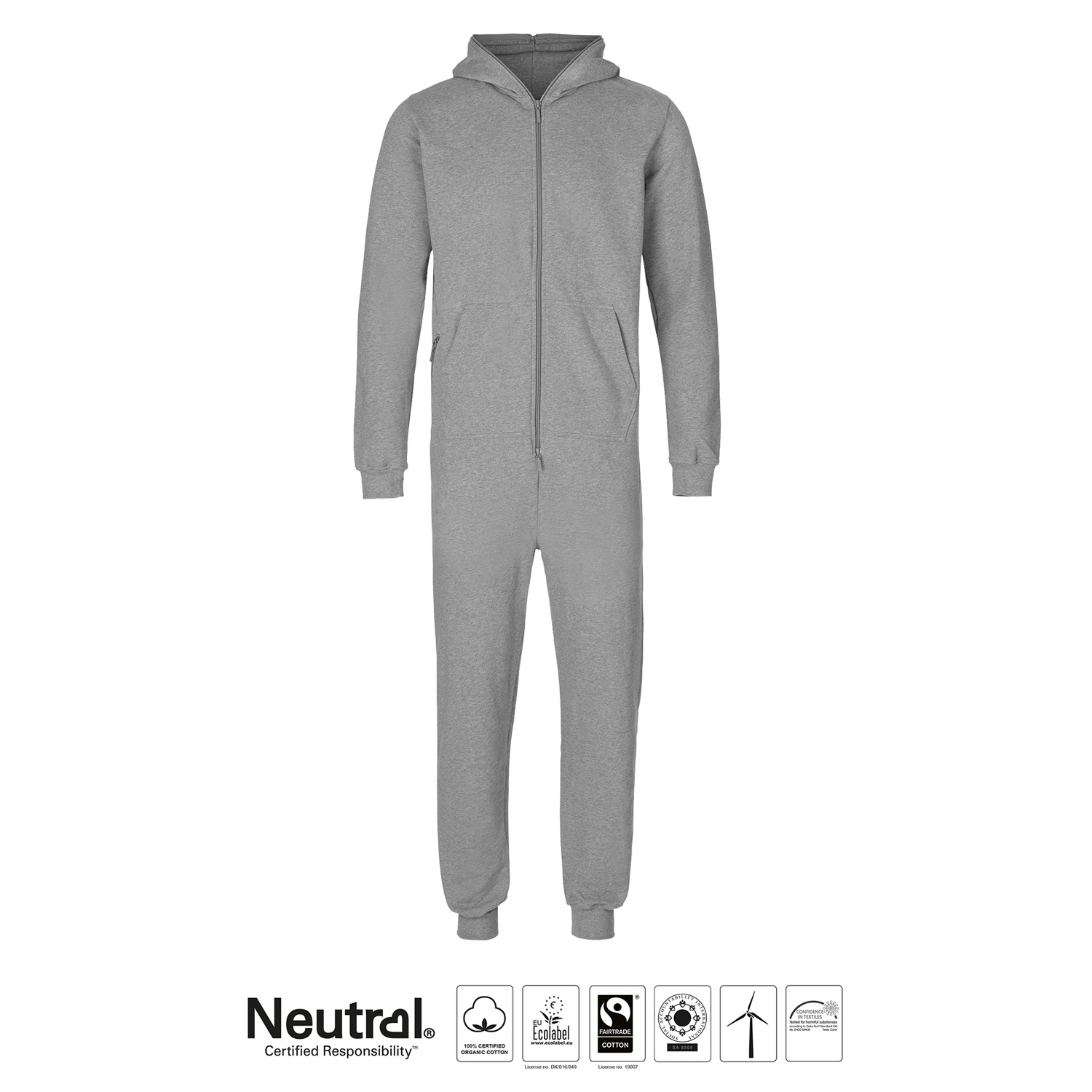 Unisex Jumpsuit, Grey, Neutral, Fairtrade & EKO - 3