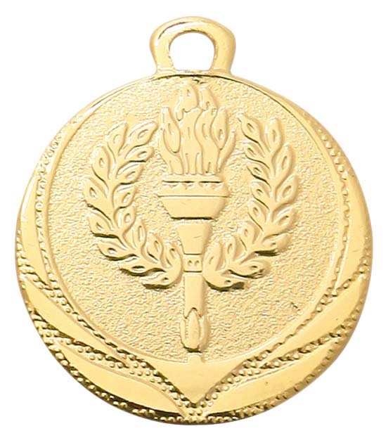 Medaljer 32 mm Präglad med krans/fackla - Guld, Silver, Brons