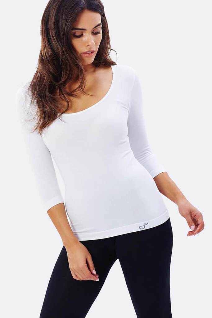 3/4 Armlängd T-shirt - Dam - Vit - BOODY - EKO (UTGÅR) - 3