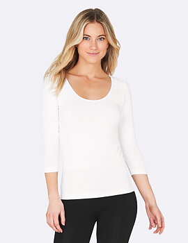 3/4 Armlängd T-shirt - Dam - Vit - BOODY - EKO (UTGÅR)