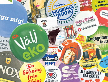 Badges/Rockmärken 32 & 37 mm Ø, inklusive 4-färgstryck - Offereras