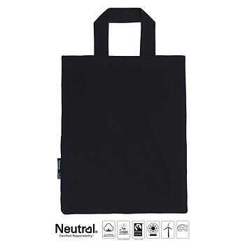 Tygkasse (Matkasse) 210 gsm - Korta handtag - Neutral - Fairtrade & EKO GOTS - Svart