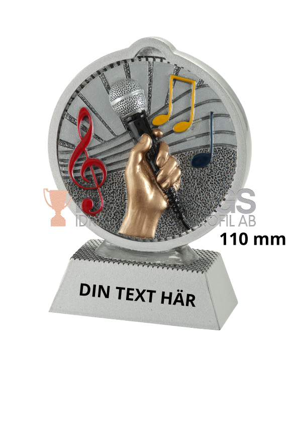 Musik statyett Resin - 110 mm - Inklusive skylt med text