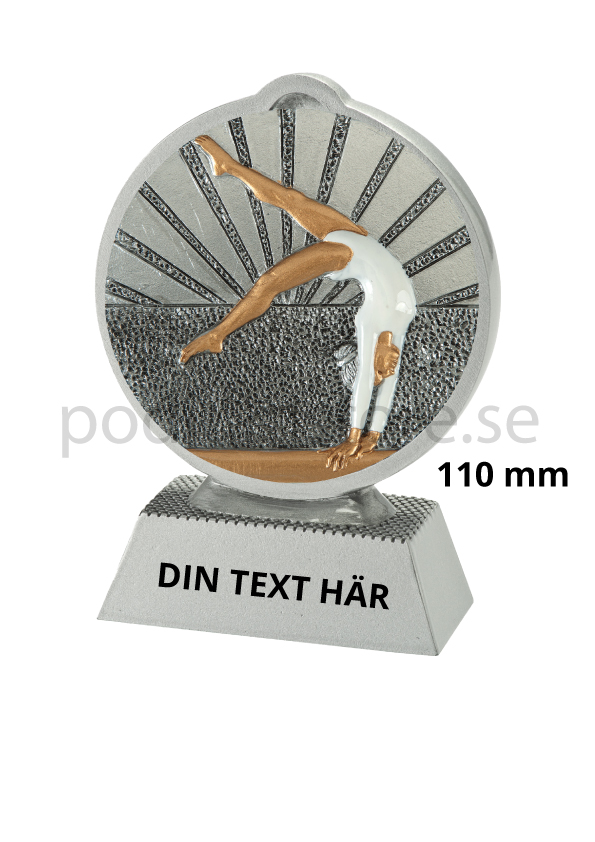 Gymnastik Dam statyett Resin - 110 mm - Inklusive skylt med text