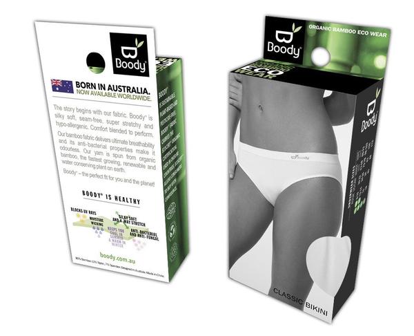Women's Classic Bikini Underwear, White, Boody Bamboo Eco Wear, Organic  - 7