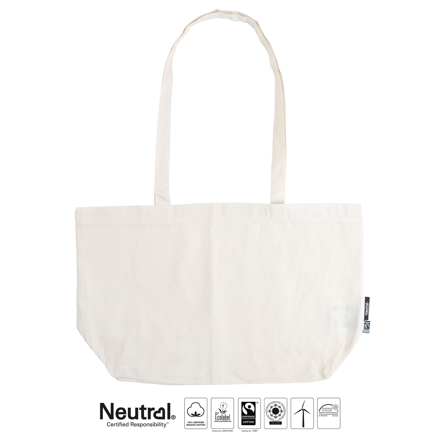 Tygkasse Gusset med långa handtag - Tunn modell - Neutral - Fairtrade & EKO GOTS - Natur - 2