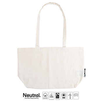 Tygkasse Gusset med långa handtag - Tunn modell - Neutral - Fairtrade & EKO GOTS - Natur