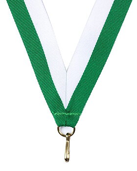 Medaljband Långt 800x22 mm - Grön/Vit