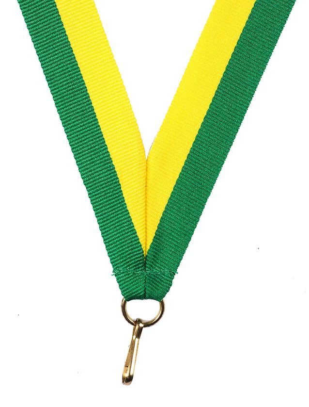 Medaljband Långt 800x22 mm - Grön/Gul