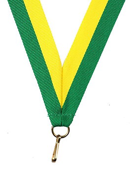 Medaljband Långt 800x22 mm - Grön/Gul