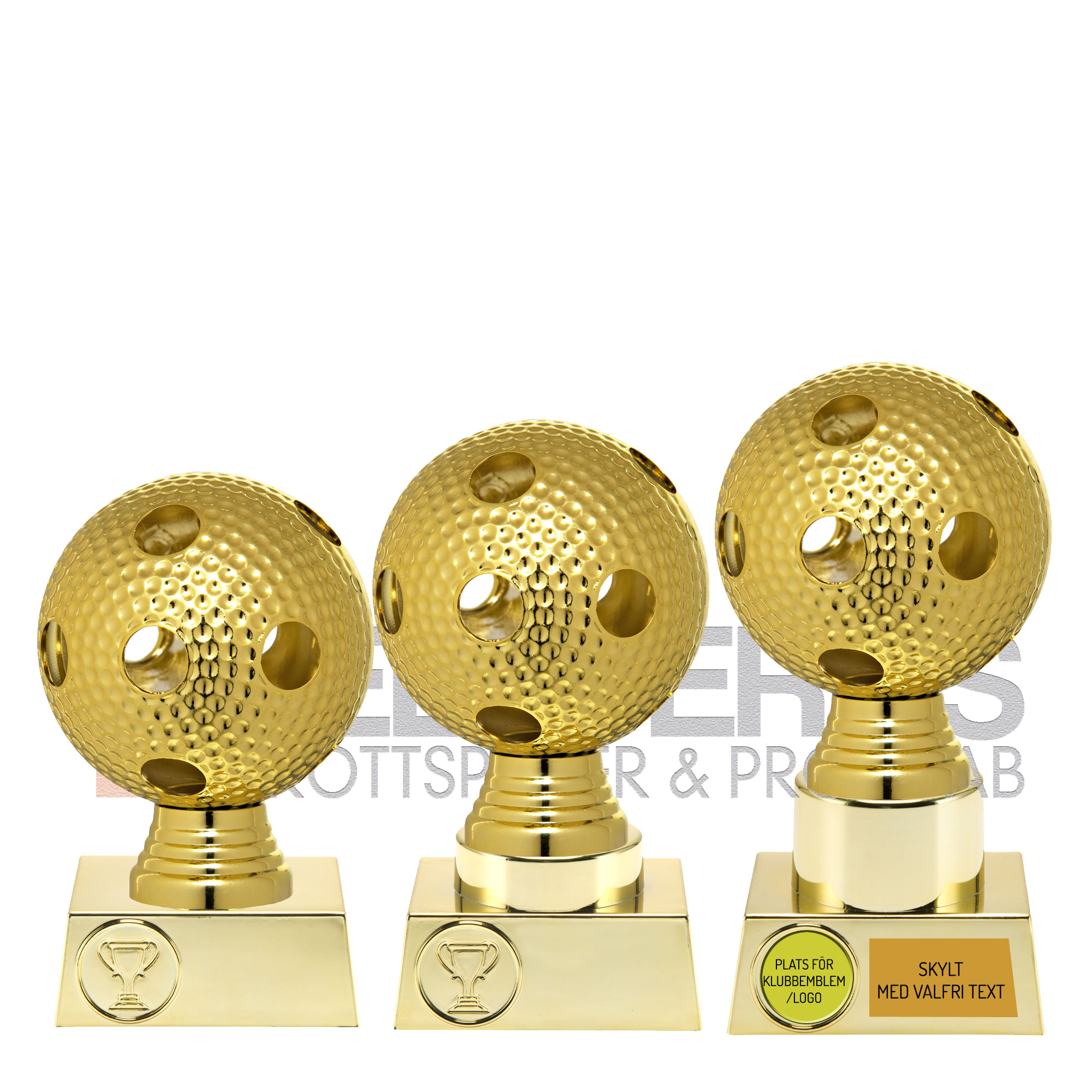 Statyett Innebandy Guld Sport Trophies - 135/150/165 mm - Inklusive skylt med text